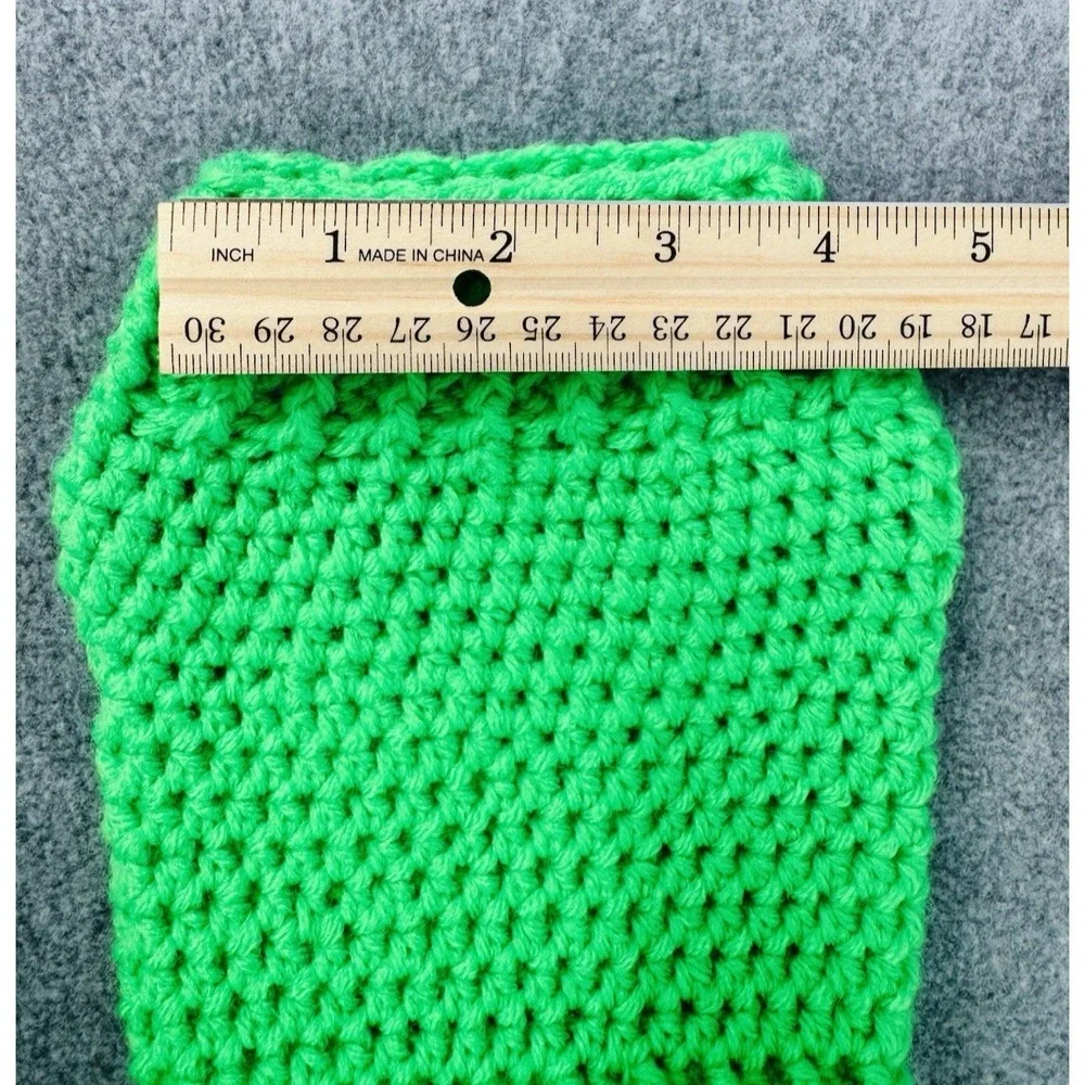 Dog Sweater XS Green Small Breed Handmade Crocheted Pullover Cozy Pet‎